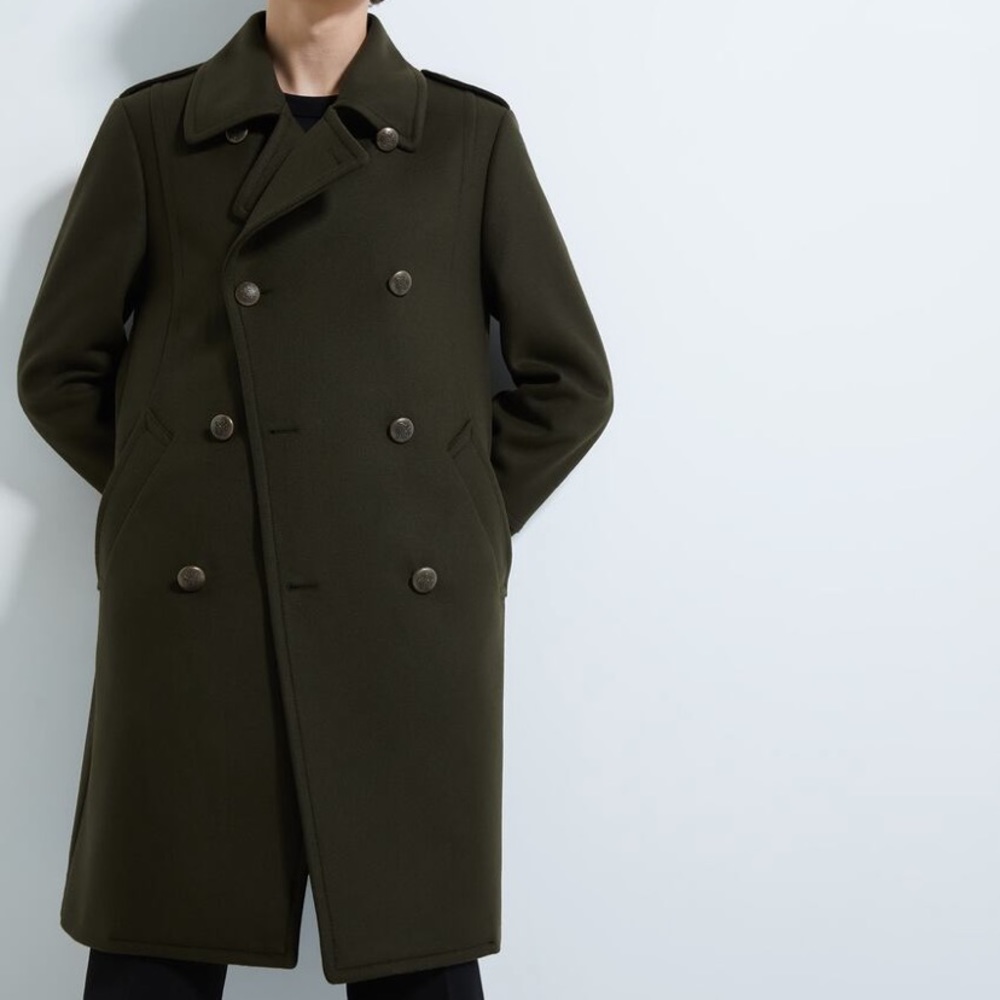 ZARA COAT WITH CONTRAST COLLAR - Picture 4 of 10